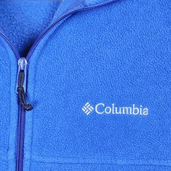 COLUMBIA Men's Full Zip Long Sleeve Fleece Blue & Black Jacket Size S - Picture 9 of 12
